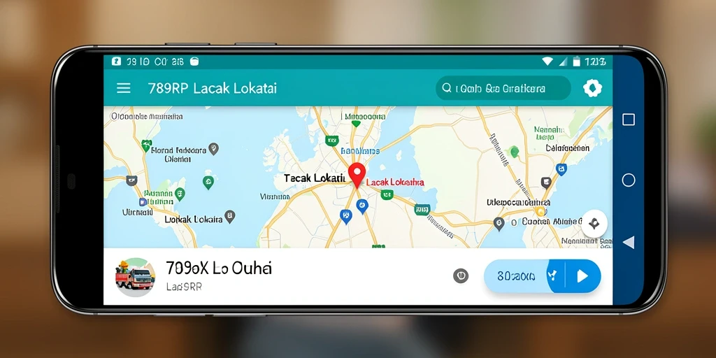 Antarmuka utama aplikasi 789RP menampilkan fitur pelacakan lokasi.