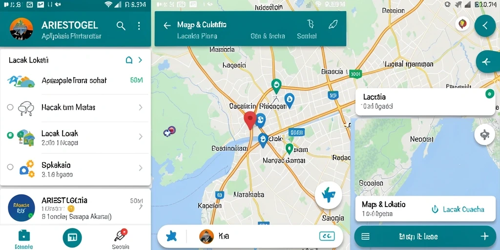 Tampilan antarmuka ARIESTOGEL dengan fitur Lacak Lokasi yang praktis.