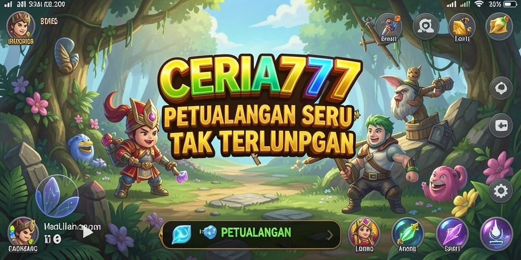 Tampilan antarmuka CERIA777 yang menakjubkan saat bermain petualangan.