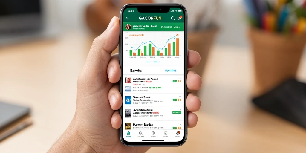 Tampilan antarmuka utama aplikasi GACORFUN yang informatif.