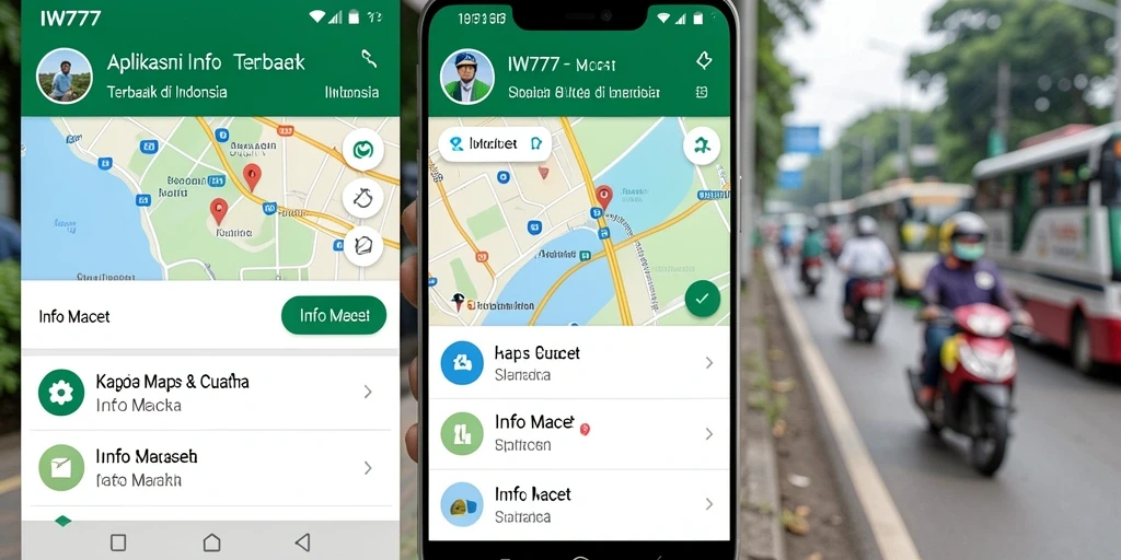 Tampilan antarmuka aplikasi IW777 yang menampilkan kondisi Info Macet.