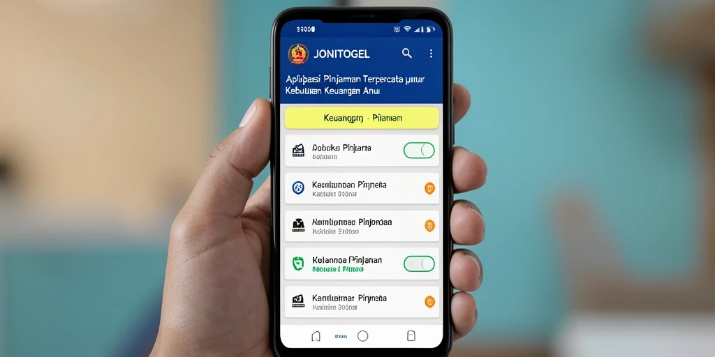 Antarmuka JONITOGEL yang user-friendly untuk aplikasi Pinjaman.