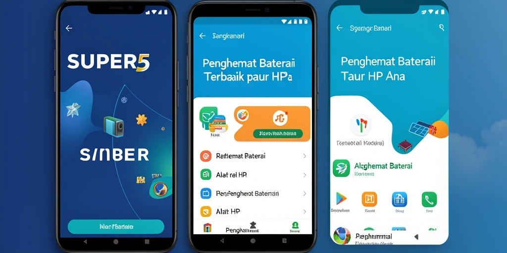 Tampilan antarmuka SUPER5 yang sederhana dan fungsional untuk penghemat baterai.