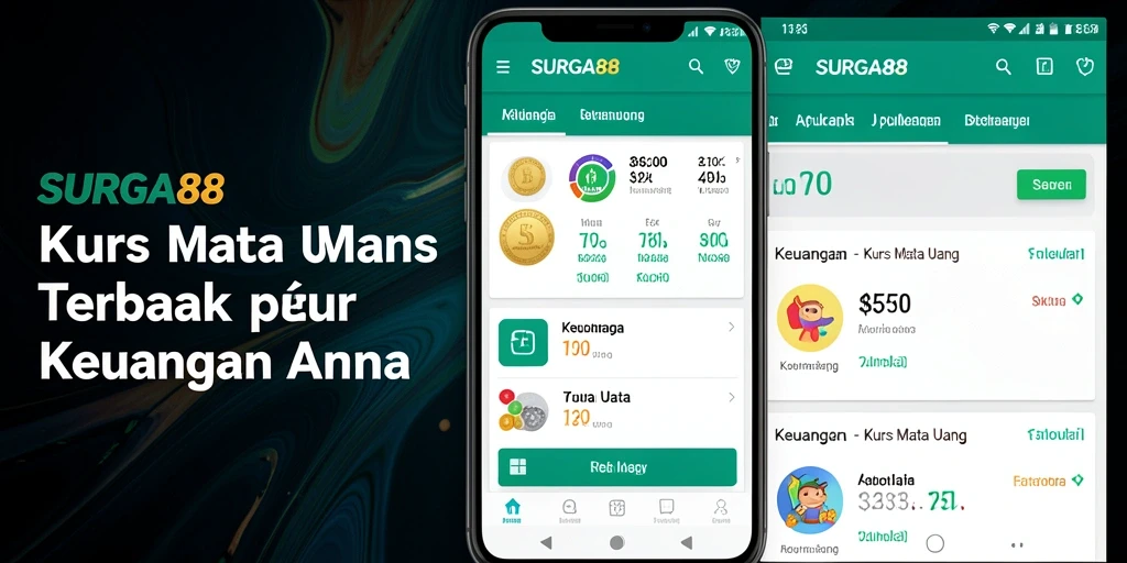 Antarmuka intuitif dengan data kurs mata uang terkini.